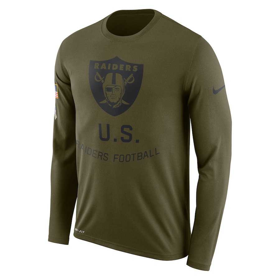 Men's Oakland Raiders Nike Salute to Service Sideline Legend Performance Long Sleeve T-Shirt Olive,We sell and wholesale Men's Oakland Raiders Nike Salute to Service Sideline Legend Performance Long Sleeve T-Shirt Olive on line form chian!
